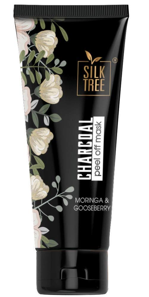 SILKTREE Charcoal Peel Off Mask with Moringa & Gooseberry - Deep Cleansing, Blackhead & Whitehead Remover for Oily & Acne-Prone Skin (65ml) - Perfect for Spa Nights & Pre-Makeup Skin Prep