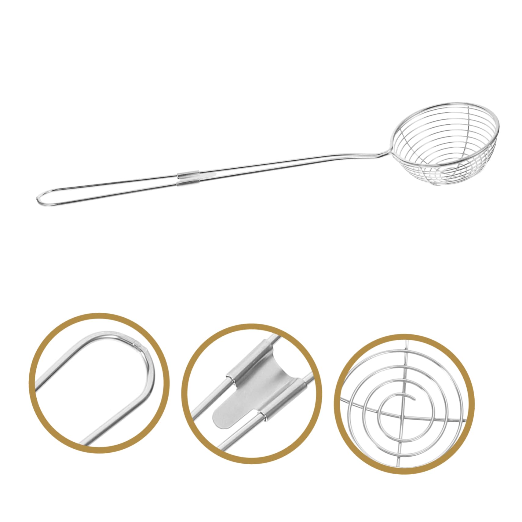 5-Piece Stainless Steel Colander Filter Spoons Set - Kitchen Strainer Sieve for Pasta, Vegetables, Fruits - Durable Food Skimmer Scoop for Cooking, Baking, and Meal Prep