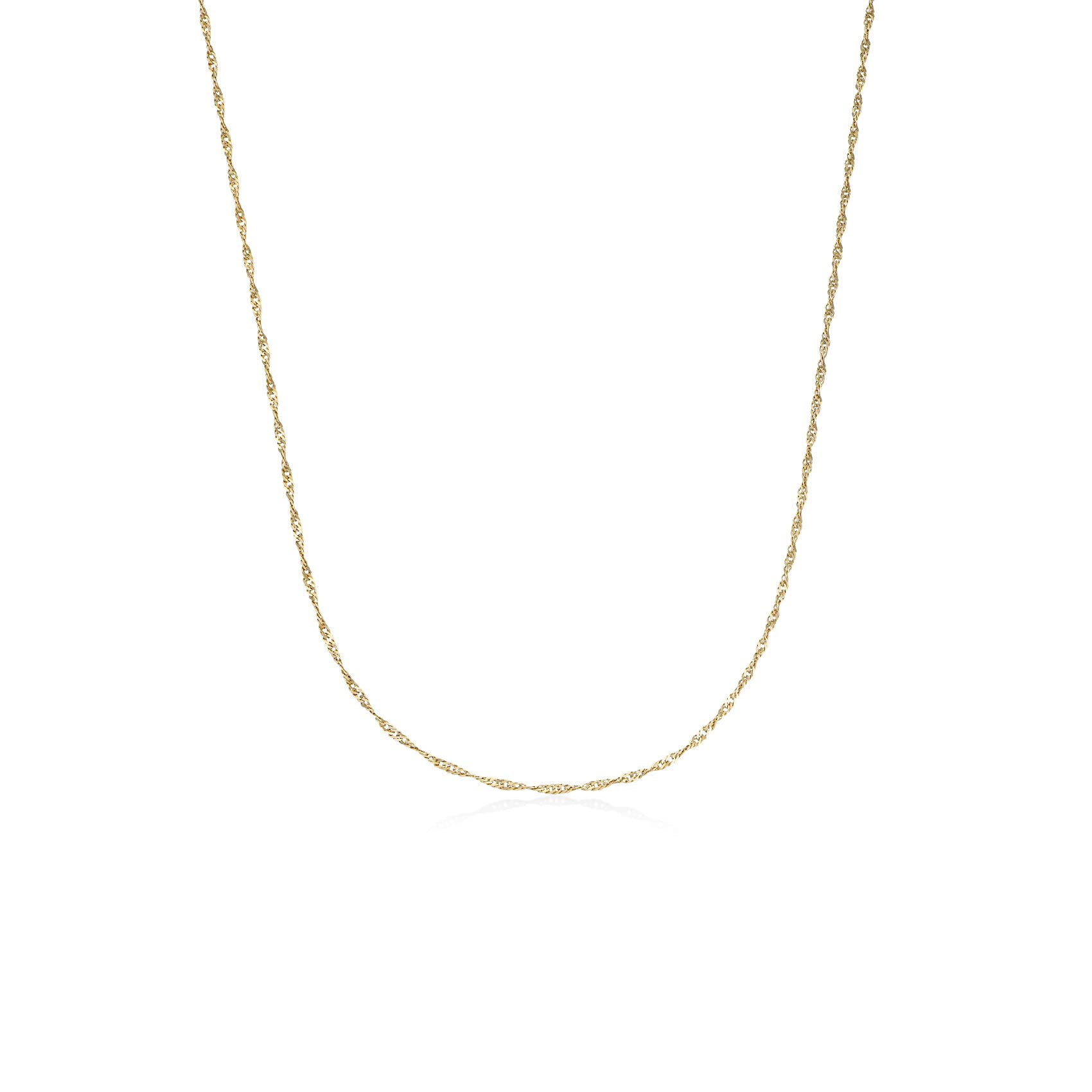14k Solid Gold or White Gold Twist Chain Necklace - Dainty Minimalist Jewelry for Women | Perfect Birthday Gift for Her, Anniversary Present, Everyday Elegant Accessory