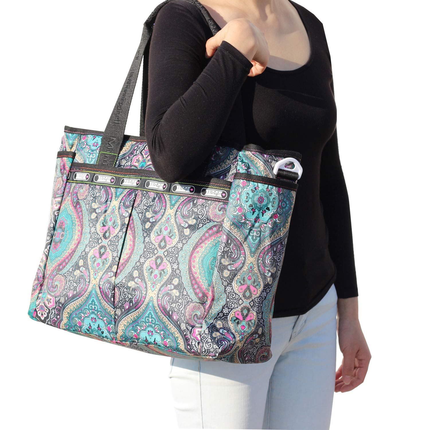 Women's Weekender Overnight Travel Shoulder Bag - Waterproof Carry-On Duffel Gym Tote Luggage for Weekend Getaways, Gym, Work & Travel