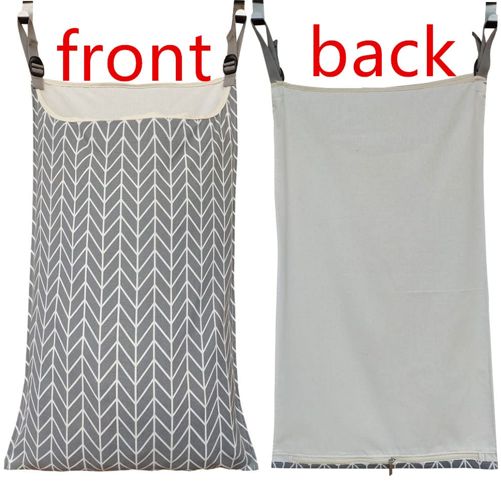 Adjustable Space-Saving Over Door Laundry Hamper Bag with Hooks - Perfect for Dirty Clothes Storage in Small Bathrooms, Closets & Dorm Rooms