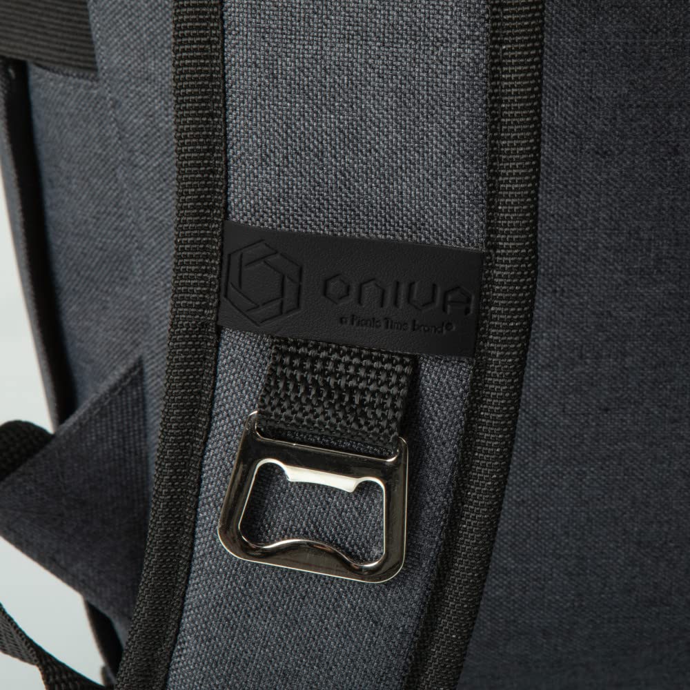 PICNIC TIME NHL OTG Roll-Top Insulated Cooler Backpack for Hiking, Camping & Outdoor Adventures - Soft Sided Cooler Bag with Leakproof Lining (Heathered Gray) - Perfect for Picnics, Beach Trips & Tailgating