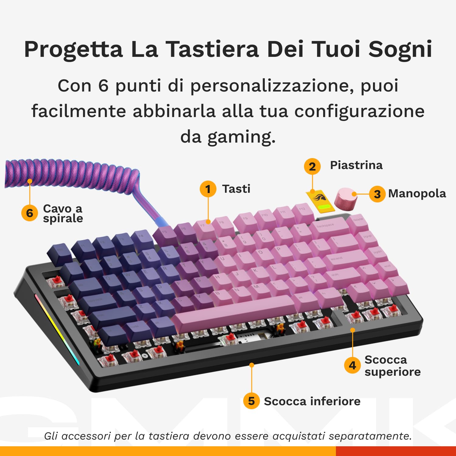 Glorious GMMK 3 Customizable Mechanical Gaming Keyboard - 75% TKL Compact Layout, Hot-Swappable 3/5 Pin Switches, Modular Gaskets, Doubleshot PBT Keycaps, Aluminum Plate (QWERTZ German Layout, Black) - Perfect for Esports, Streaming & Office Work