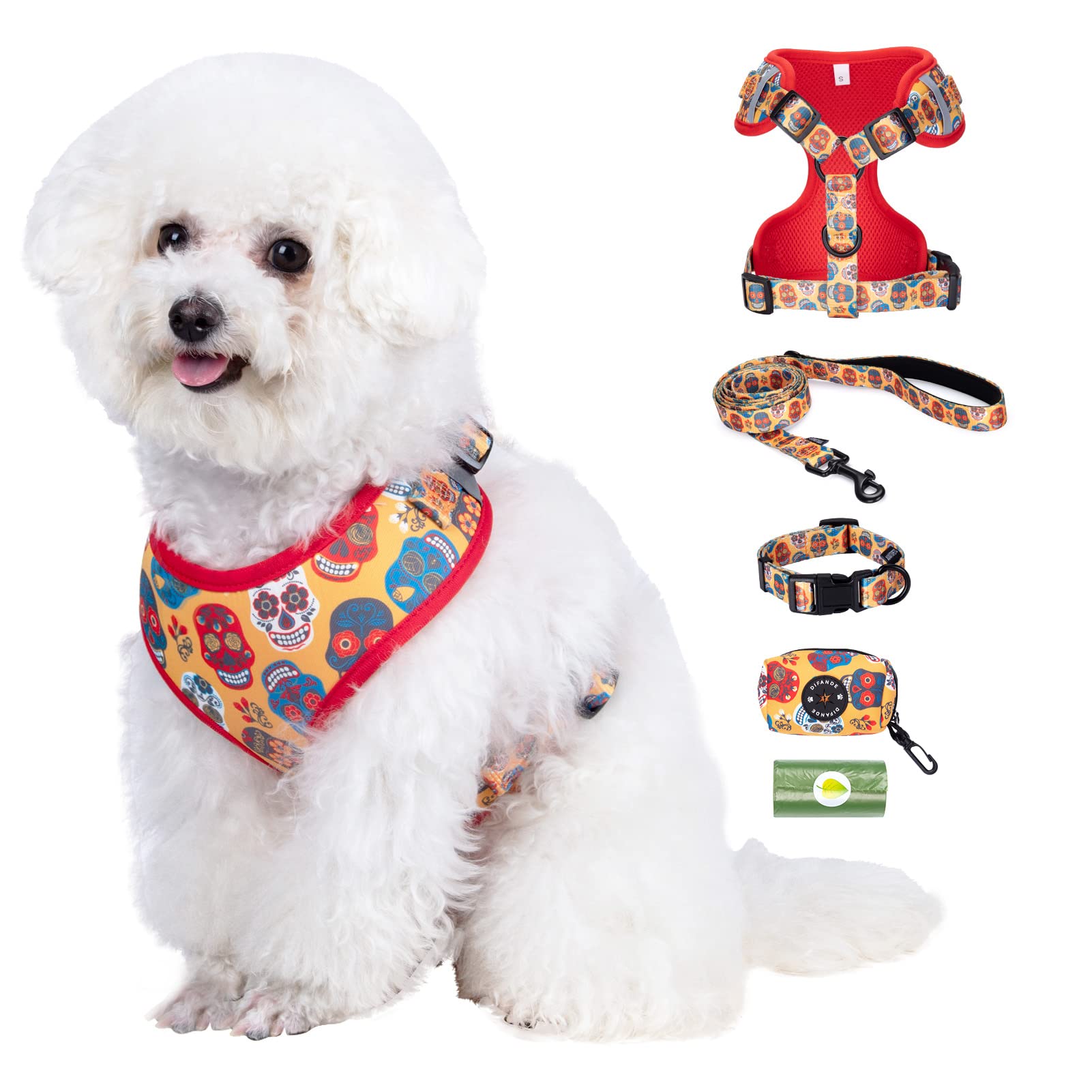 Premium No-Pull Dog Harness Set with Adjustable Leash, Reflective Collar & Waste Bag Dispenser – Comfortable & Secure for Walking, Hiking & Outdoor Adventures