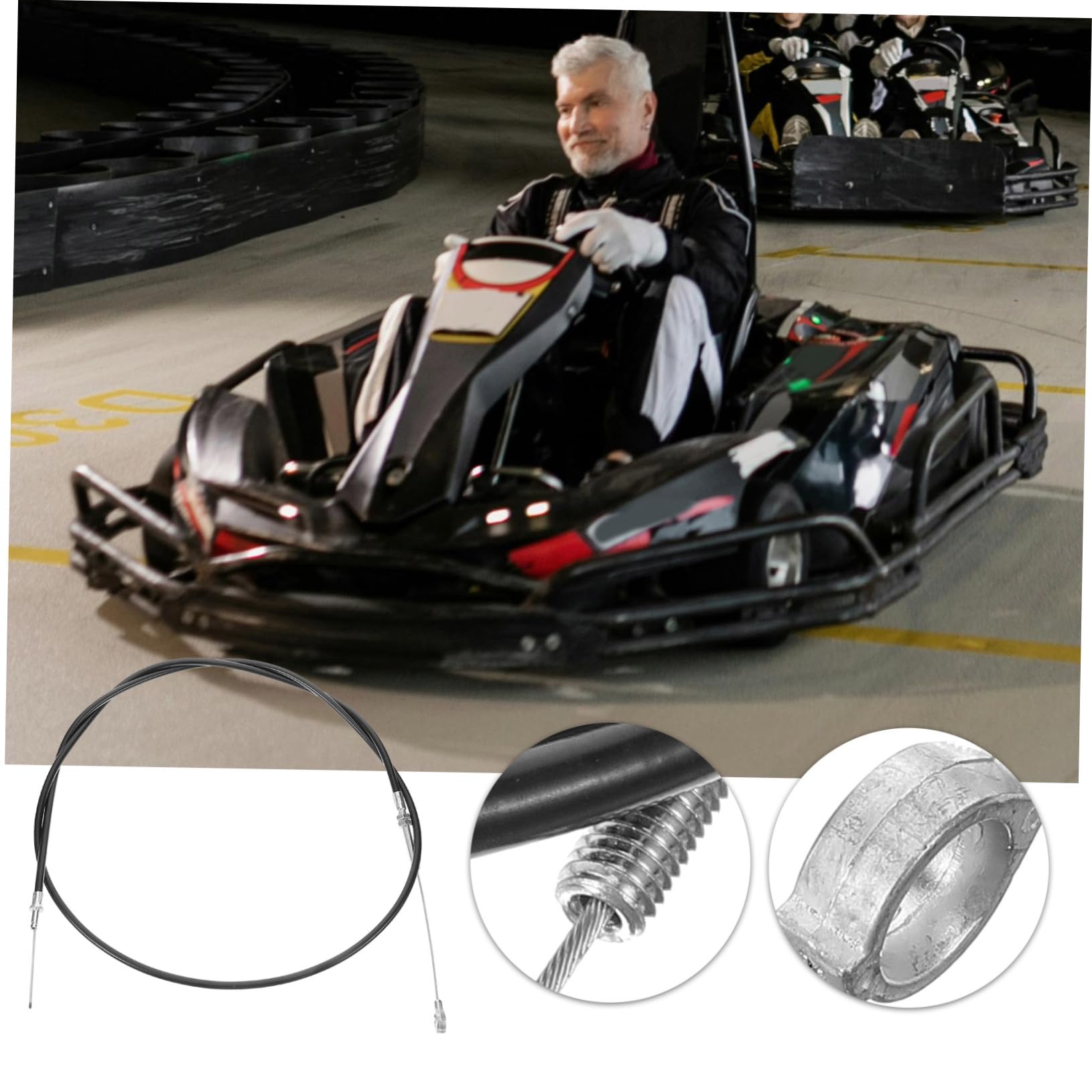 71-Inch Go Kart Throttle Cable Replacement Kit - High Performance Throttle Control for Racing Karts, Mini Bikes & ATVs - Durable Replacement Part for Smooth Acceleration (Perfect for Track Racing & Off-Road Adventures)