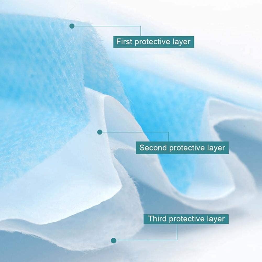 100 Packs (10 Count/Bag) ASTM F2100-19 Level 2 Medical Grade Disposable Face Masks - 3-Layer High Filtration Blue Surgical Masks with Melt-Blown & Non-Woven Fabric - Ideal for Healthcare, Office & Public Safety Protection