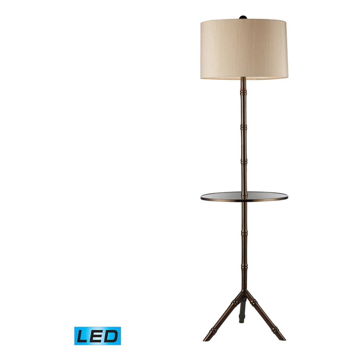 Diamond Lighting D1403D-LED Bronze Floor Lamp with Adjustable Brightness - Modern Dunbrook Style for Living Room, Bedroom & Office Lighting
