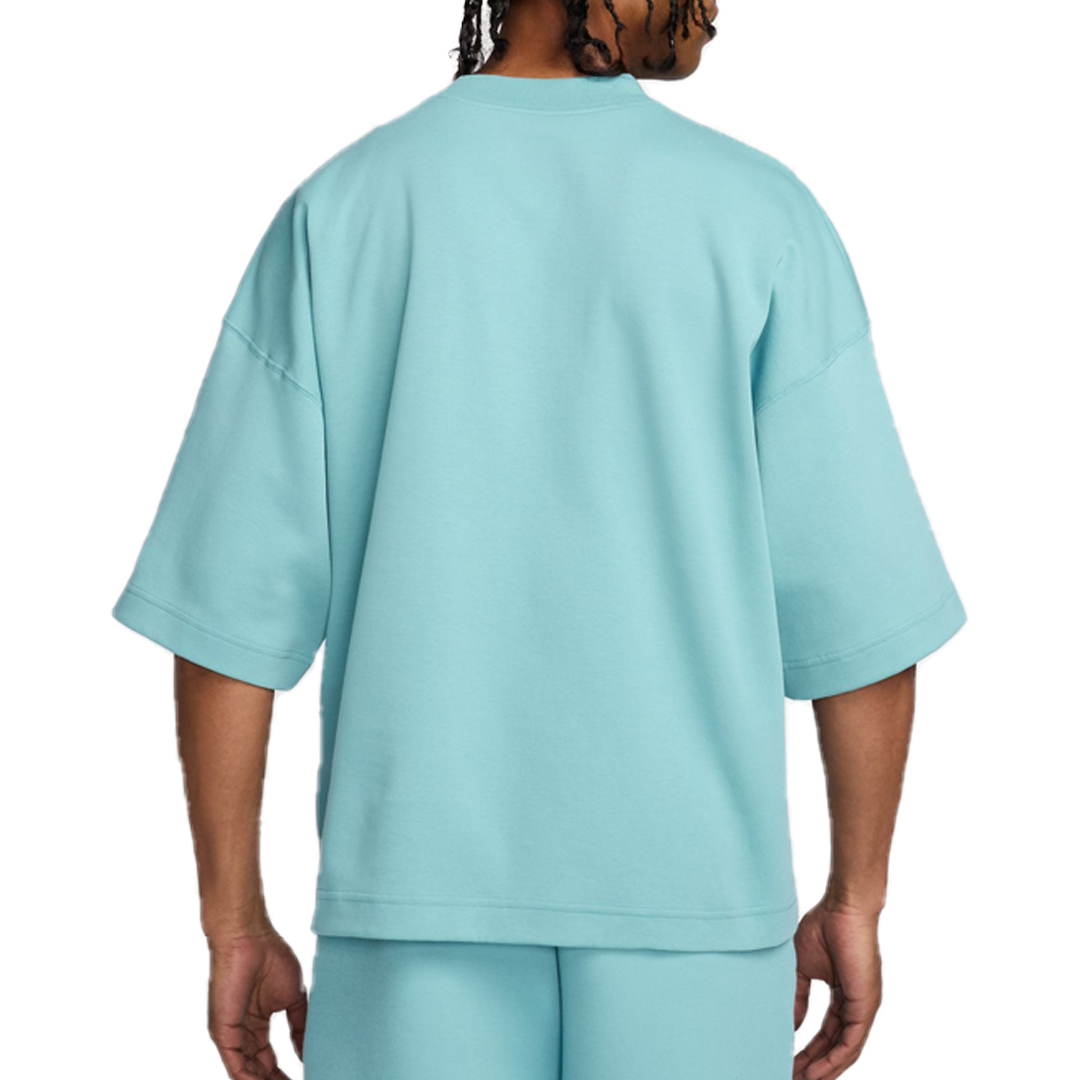 Tech Short Sleeve Fleece Top Denim Turquoise - Comfortable Casual Wear for Outdoor Activities & Everyday Use