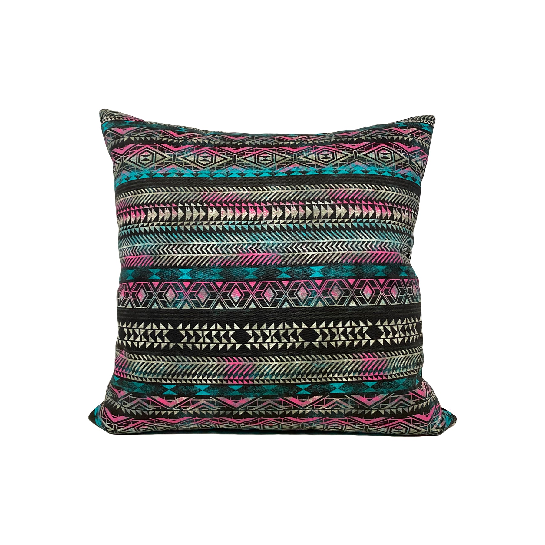 Aztec Lines Multicolor Decorative Throw Pillow 17x17 - Boho Chic Home Decor for Living Room, Bedroom & Sofa Couch