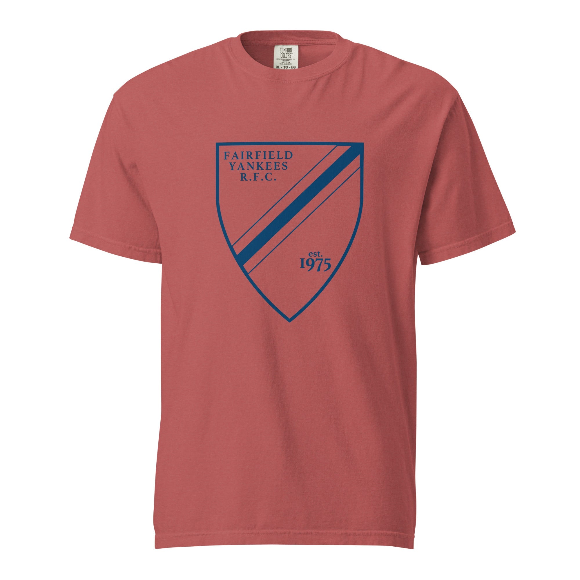 Fairfield Yankees RFC Garment Dyed Cotton T-Shirt - Vintage Washed Soft Crewneck Tee for Men | Casual Wear, Sports Fan Apparel, Everyday Outfits