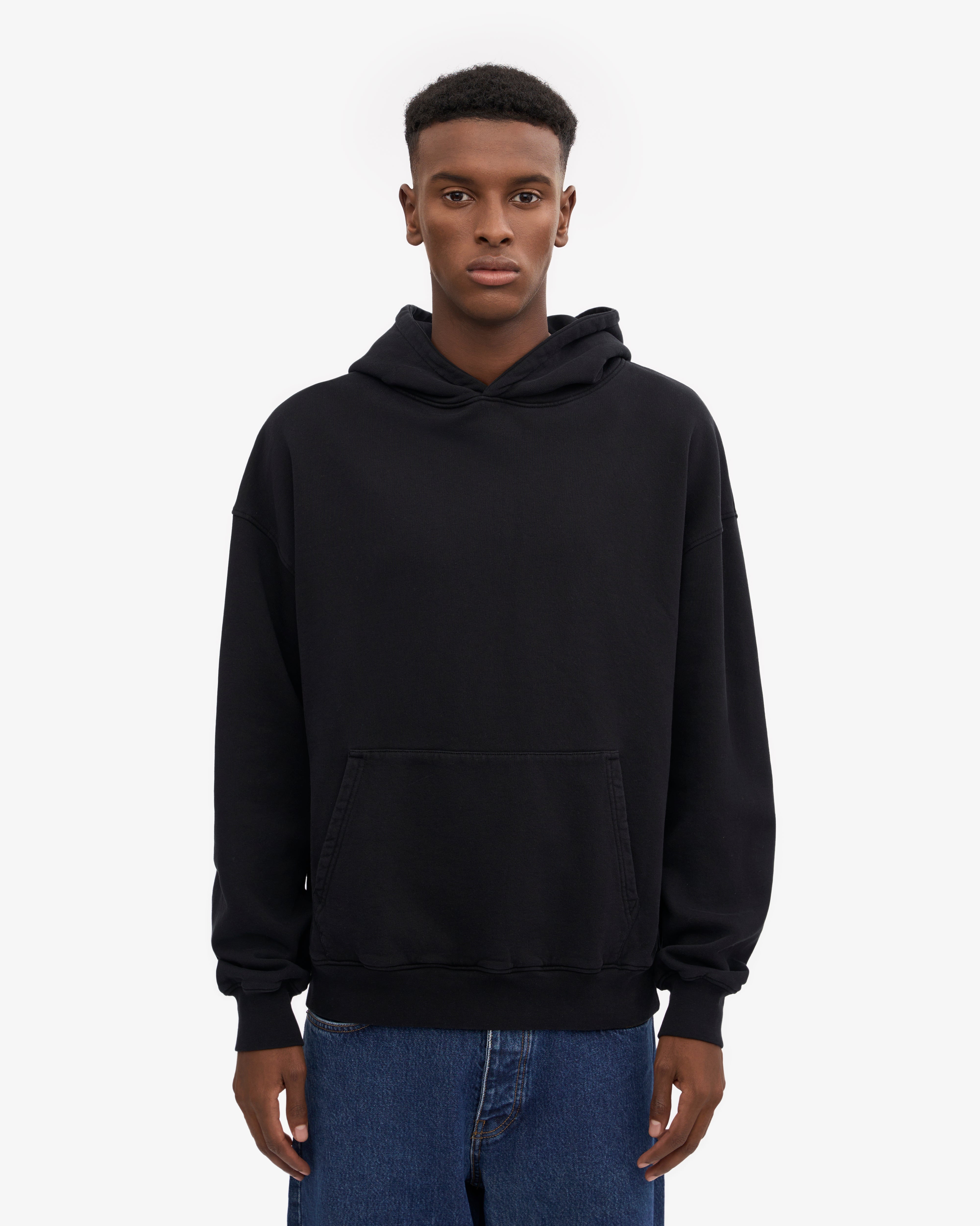 Organic Oversized Hoodie - Deep Black | Eco-Friendly Cotton Pullover for Men & Women | Perfect for Casual Wear, Gym & Outdoor Activities