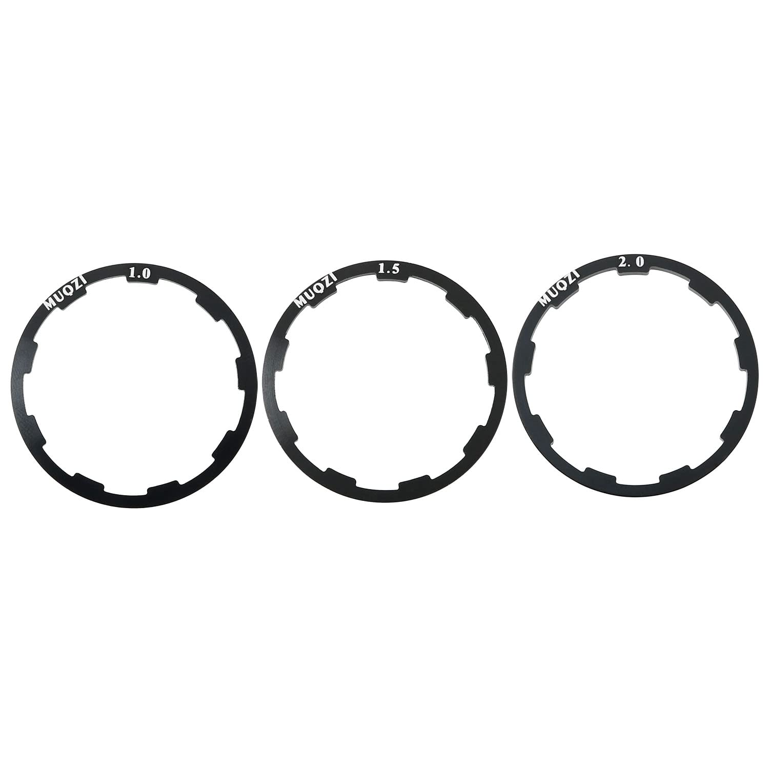 3PCS Bike Cassette Spacers Kit - 1.0mm/1.5mm/2.0mm Aluminum Alloy Bicycle Headset Washers for Flywheel & Hub Maintenance - Perfect for Bike Repair, Drivetrain Adjustment and Cycling Gear Upgrades