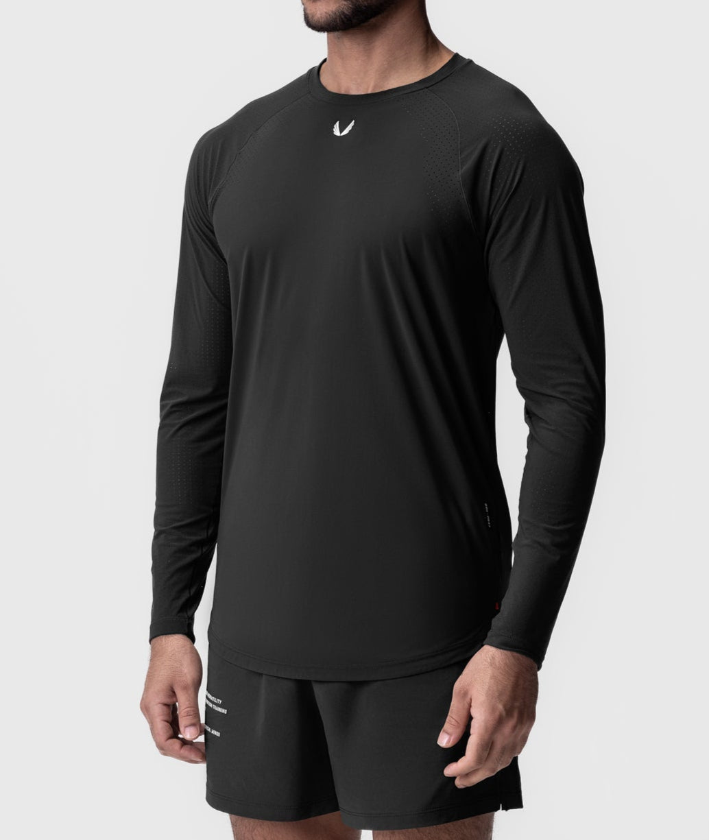 ASRV Laser Vent Performance Long Sleeve Shirt for Men - Moisture Wicking & Breathable Workout Top for Running, Gym & Outdoor Activities