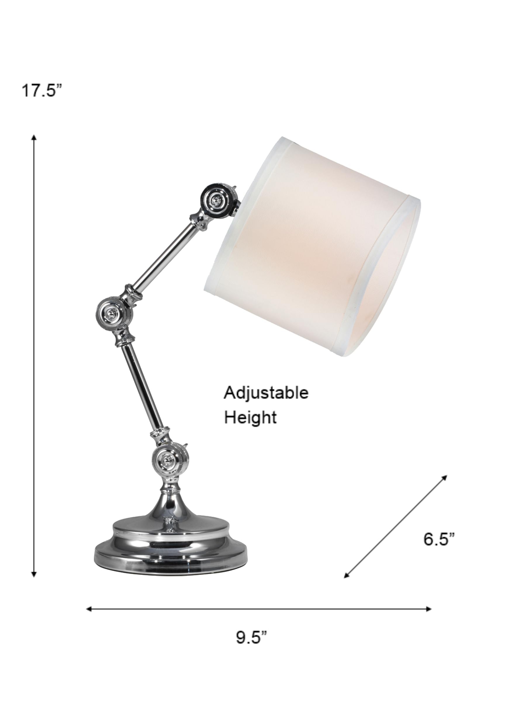 Dale Tiffany PT15321 Arundel Directional Desk Lamp - Polished Chrome Finish - Adjustable Office Lighting for Home & Workspace