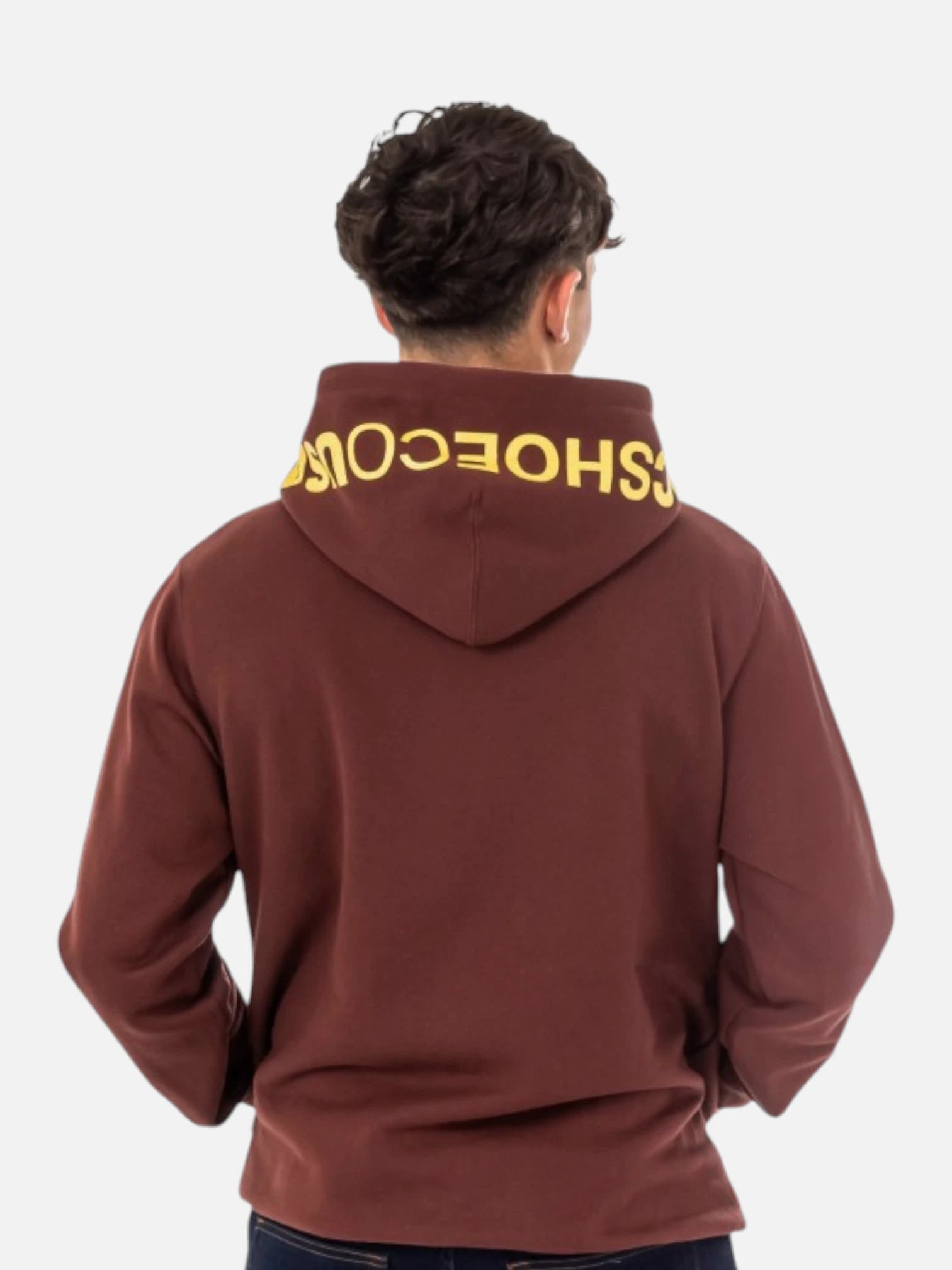 DC Logo Hoodie - Burgundy Pullover Sweatshirt for Men & Women | Casual Streetwear, Winter Warmth, Unisex Fashion