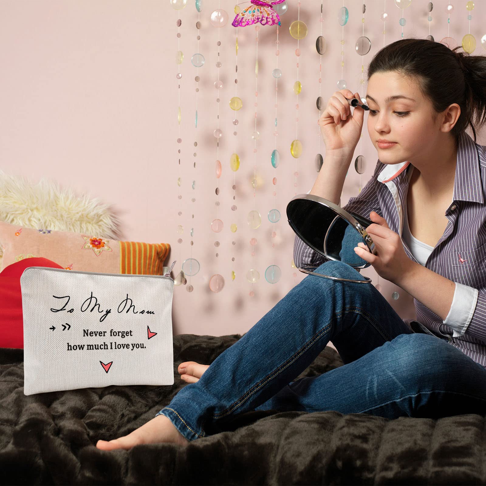 Unique Mothers Day Gifts from Daughter - Personalized Makeup Bag for Mom, Best Friend Birthday & Friendship Gift, Women's Toiletry Bag for Christmas, Travel, Spa & Daily Essentials