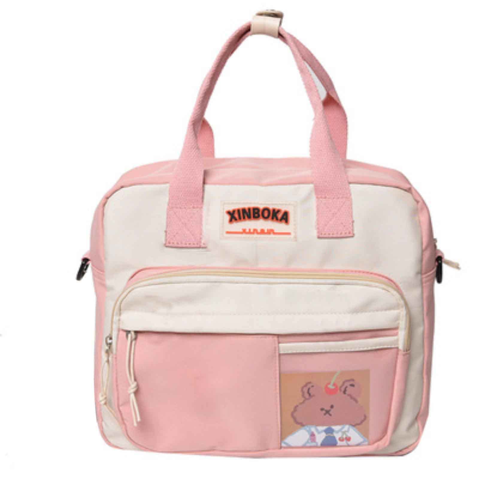 Stylish Kawaii Mini Canvas Tote Bag - Cute Top Handle Designer Handbag for School & College Students - Perfect as Backpack Alternative, Book Bag & Everyday Purse for Teens & Women