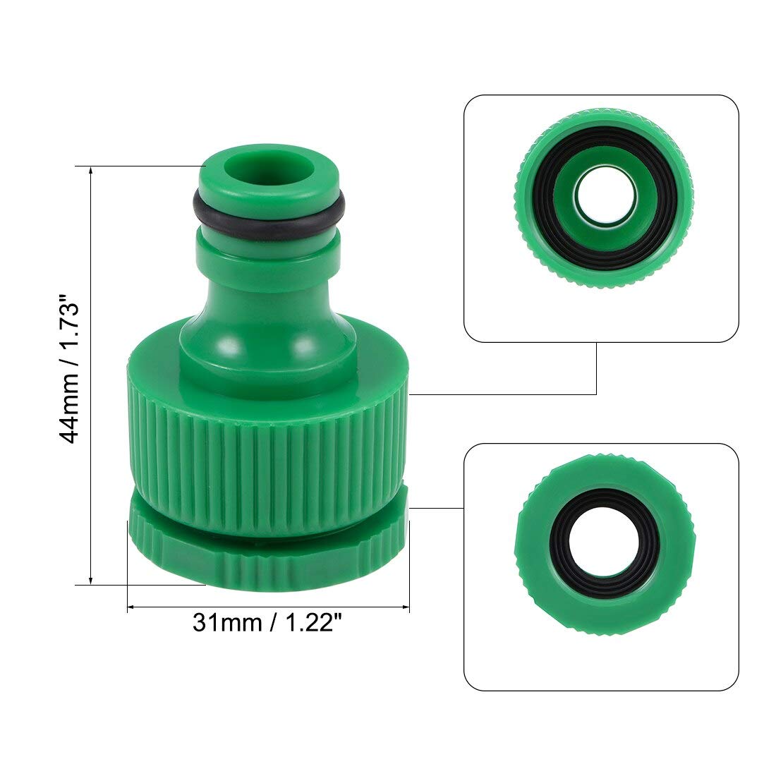 5Pcs Plastic Hose Tap Connector G1/2 Threaded Faucet Nozzle Quick Connect Adapter - PPFT33538 Pipe Fitting for Garden Watering, Irrigation & Outdoor Cleaning