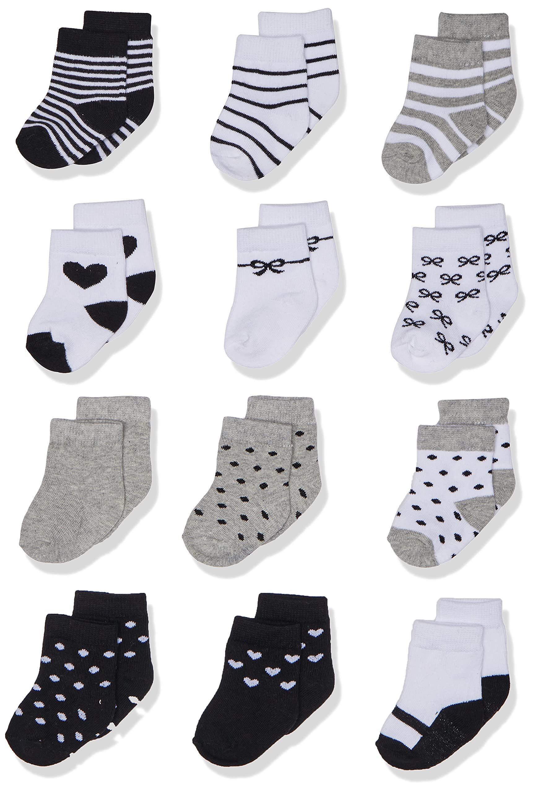 Hudson Baby Girls Cotton Terry Socks for Newborns - Soft & Comfortable for Daily Wear