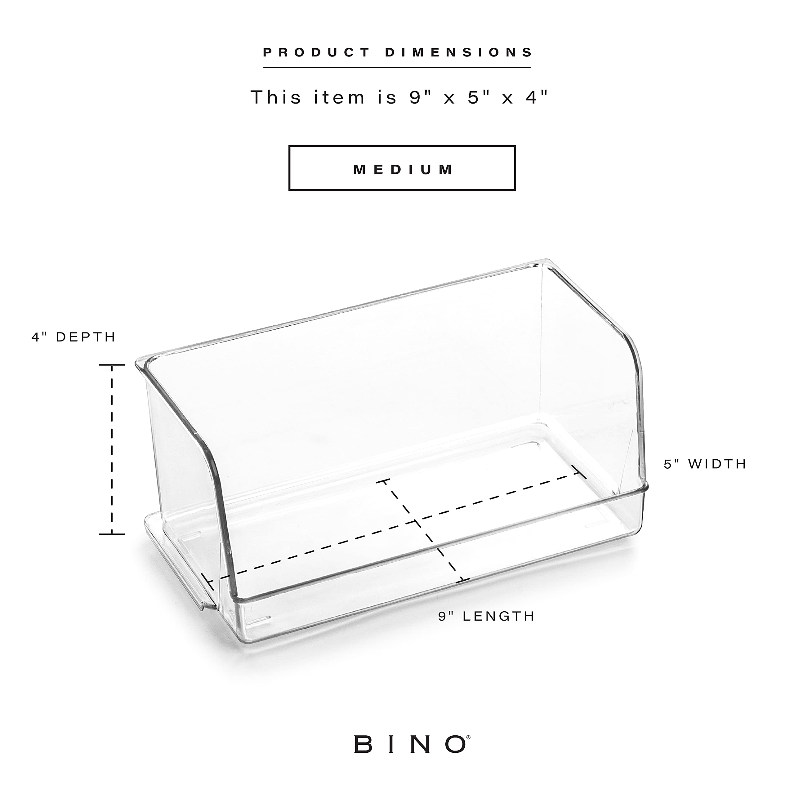 BINO Stackable Plastic Storage Bins 12 Pack - Medium Size BPA-Free Organizer for Pantry, Fridge, Freezer & Home Organization | Multi-Use Storage Containers for Kitchen, Bathroom, Office & Closet