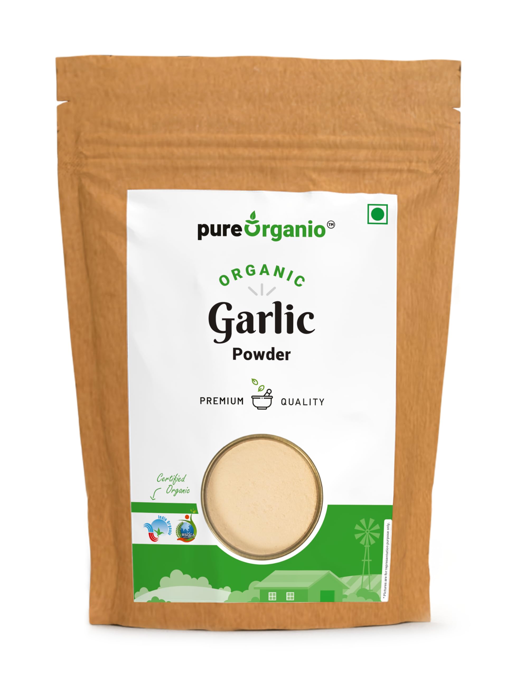 Organic Garlic Powder - NPOP Certified, Pure & Natural, 350g | Indian Origin | Perfect for Cooking, Seasoning & Health Benefits