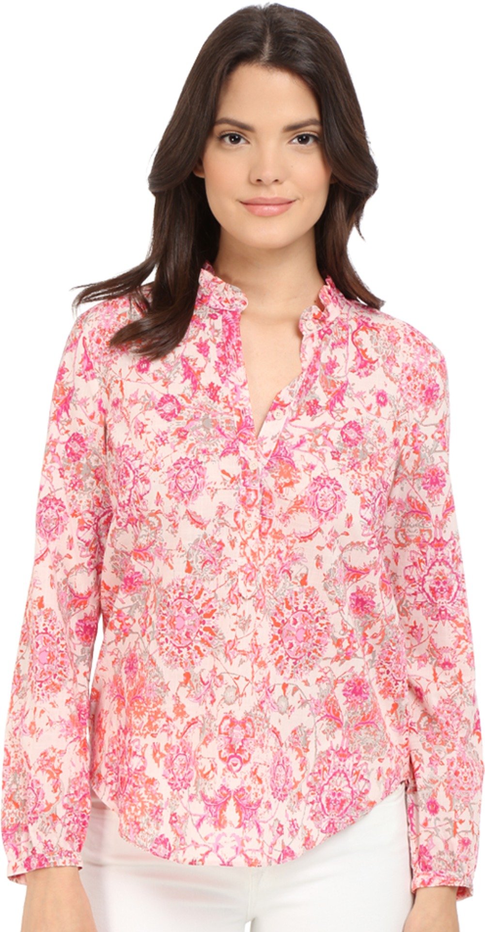 Rebecca Taylor Women's Long Sleeve Dreamweaver Voile Top - Soft Pink Blouse for Work & Casual Wear | Elegant Office Attire & Weekend Outfits
