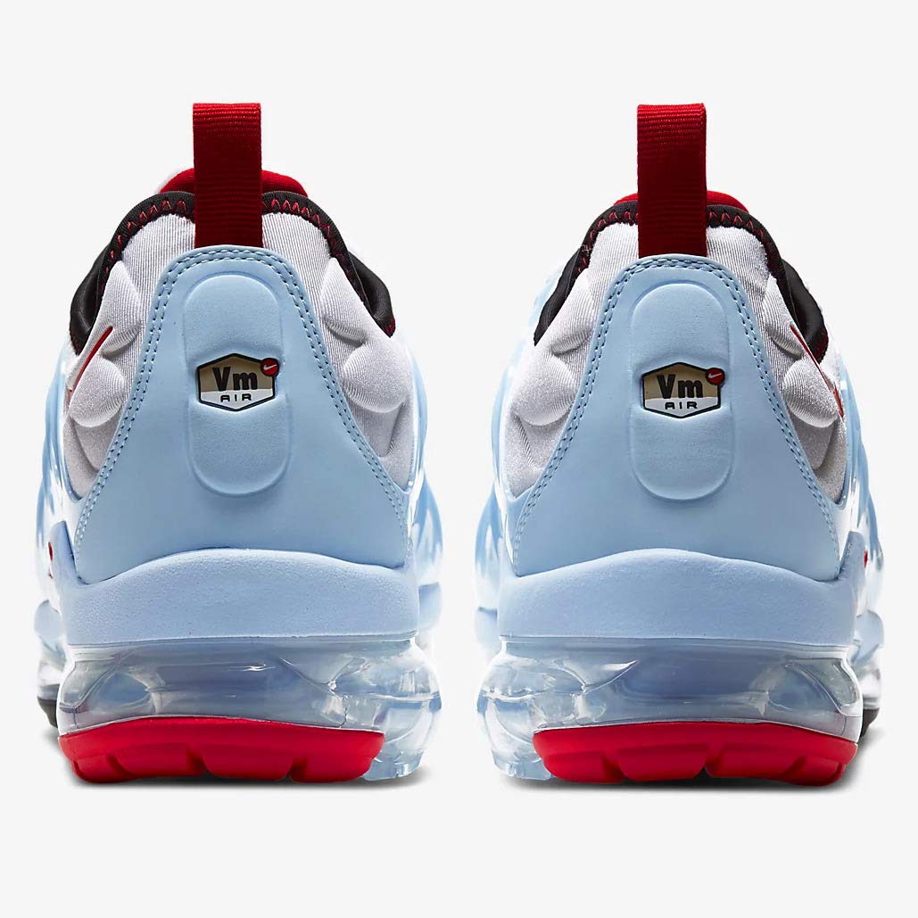 Nike Air VaporMax Plus Men's Running Shoes Size 10 - White/University Red/Black | Lightweight Cushioned Sneakers for Jogging, Gym & Everyday Wear