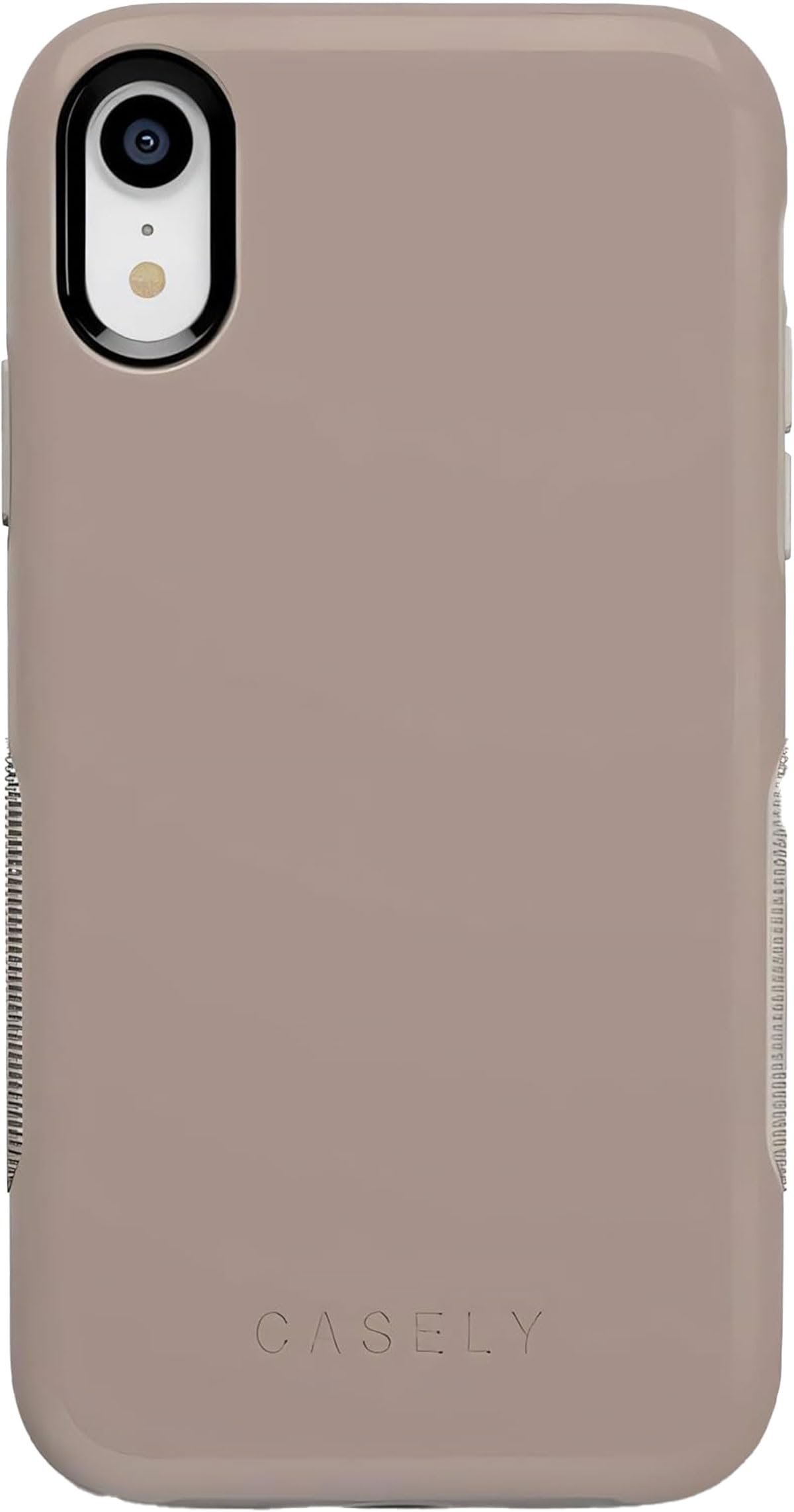Casely iPhone XR Case - Taupe on Nude Solid Beige Aesthetic Cream Phone Cover | Slim Protective Shockproof Case for Women & Men | Perfect for Work, Travel & Everyday Use