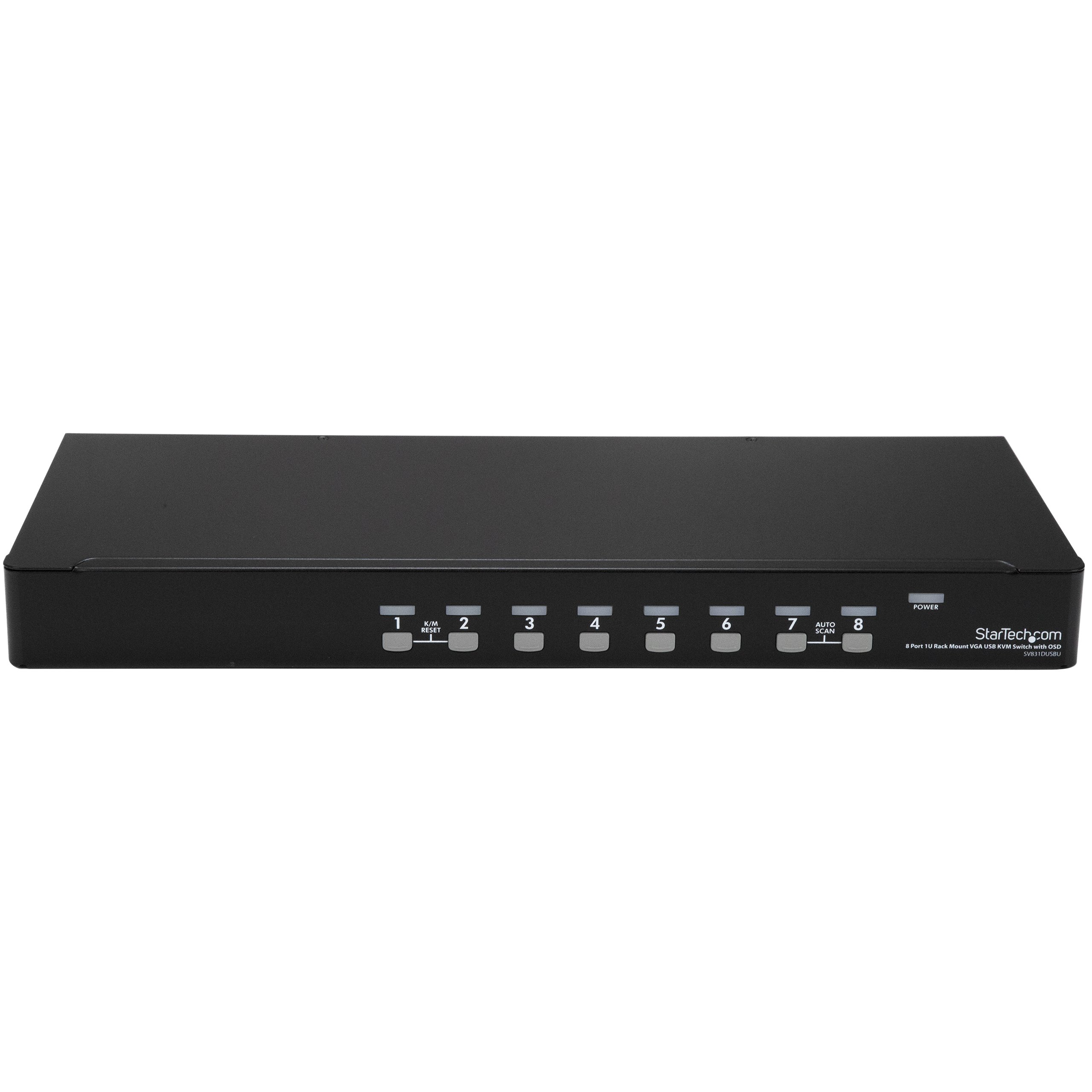 StarTech.com 8 Port 1U Rackmount USB KVM Switch Kit with OSD, Cables & VGA Support - TAA Compliant (SV831DUSBUK) for Server Rooms, Data Centers & IT Management