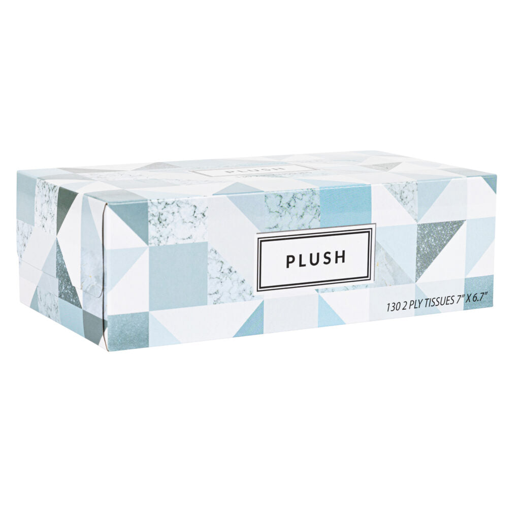 Soft & Gentle Plush Facial Tissues - 130 Sheets per Box, 30-Pack | Ultra Absorbent for Allergies, Colds & Daily Use | Home, Office & Travel Essentials