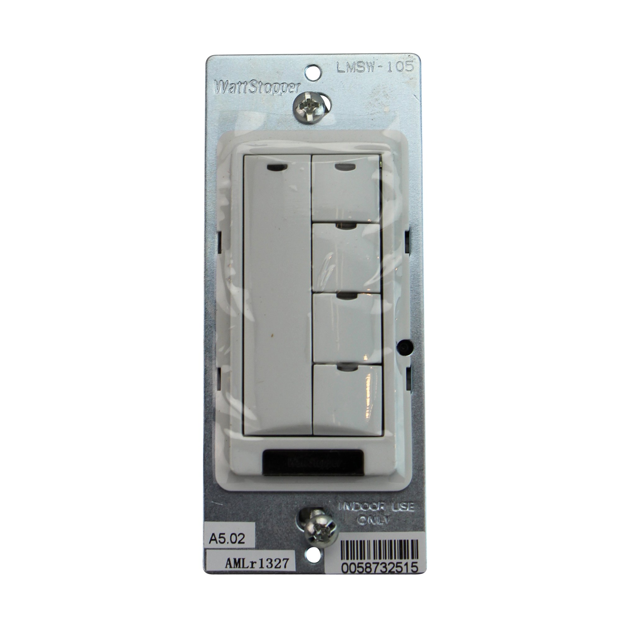 Watt Stopper LMSW-105-W 5 Button Digital Scene Switch RJ45 24VDC 5mA - White | Smart Lighting Control for Offices, Hotels & Commercial Buildings