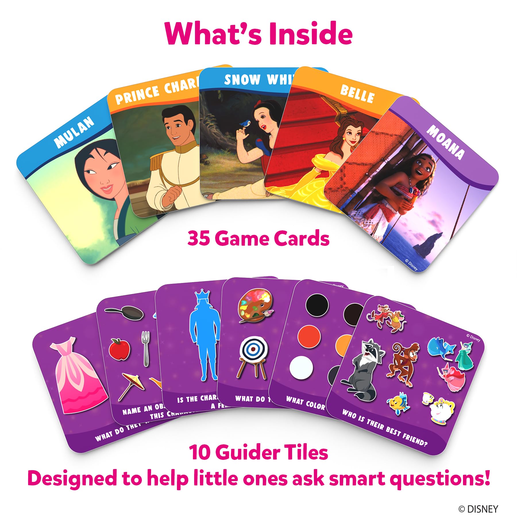 Disney Princess Guess in 10 Junior Card Game for Kids Ages 3-6 - Fun Family Board Game with Cinderella, Ariel & Jasmine - Perfect Birthday Gift & Travel Game for Girls & Boys