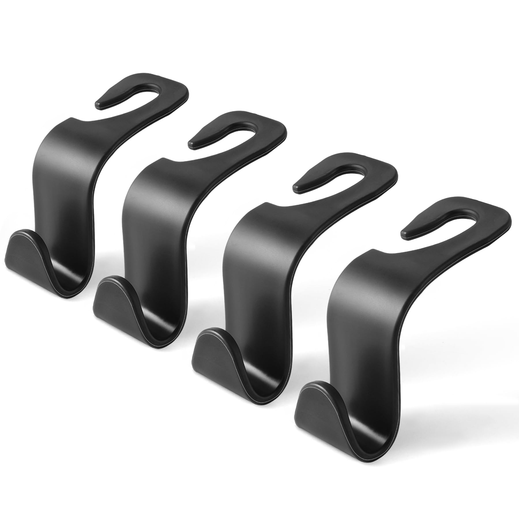 LivTee Car Seat Headrest Hook - 4-Pack Auto Organizer Hangers for Purse, Coat, Umbrella & Grocery Bags - Durable Vehicle Storage Accessories - Perfect for Road Trips, Shopping & Daily Commute