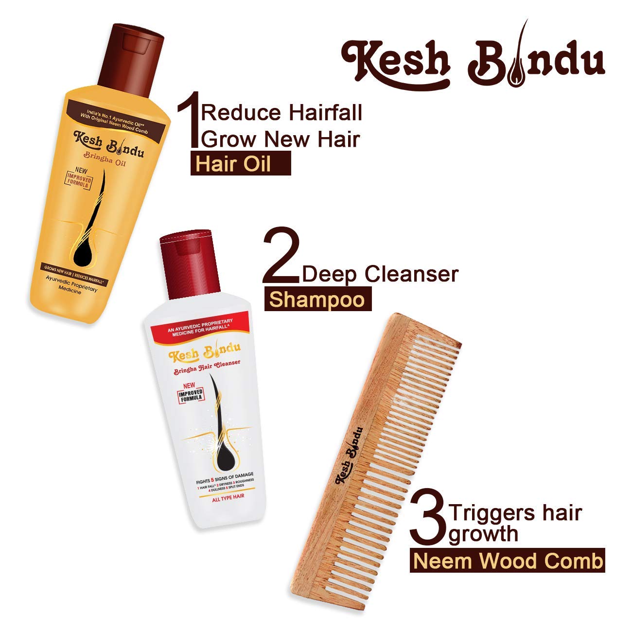 KESHBINDU Anti Hairfall Bringha Shampoo (100ml) - Ayurvedic Scalp & Hair Treatment for Thicker, Stronger Hair | Reduces Breakage & Promotes Growth | Ideal for Daily Use & Hair Care Routine