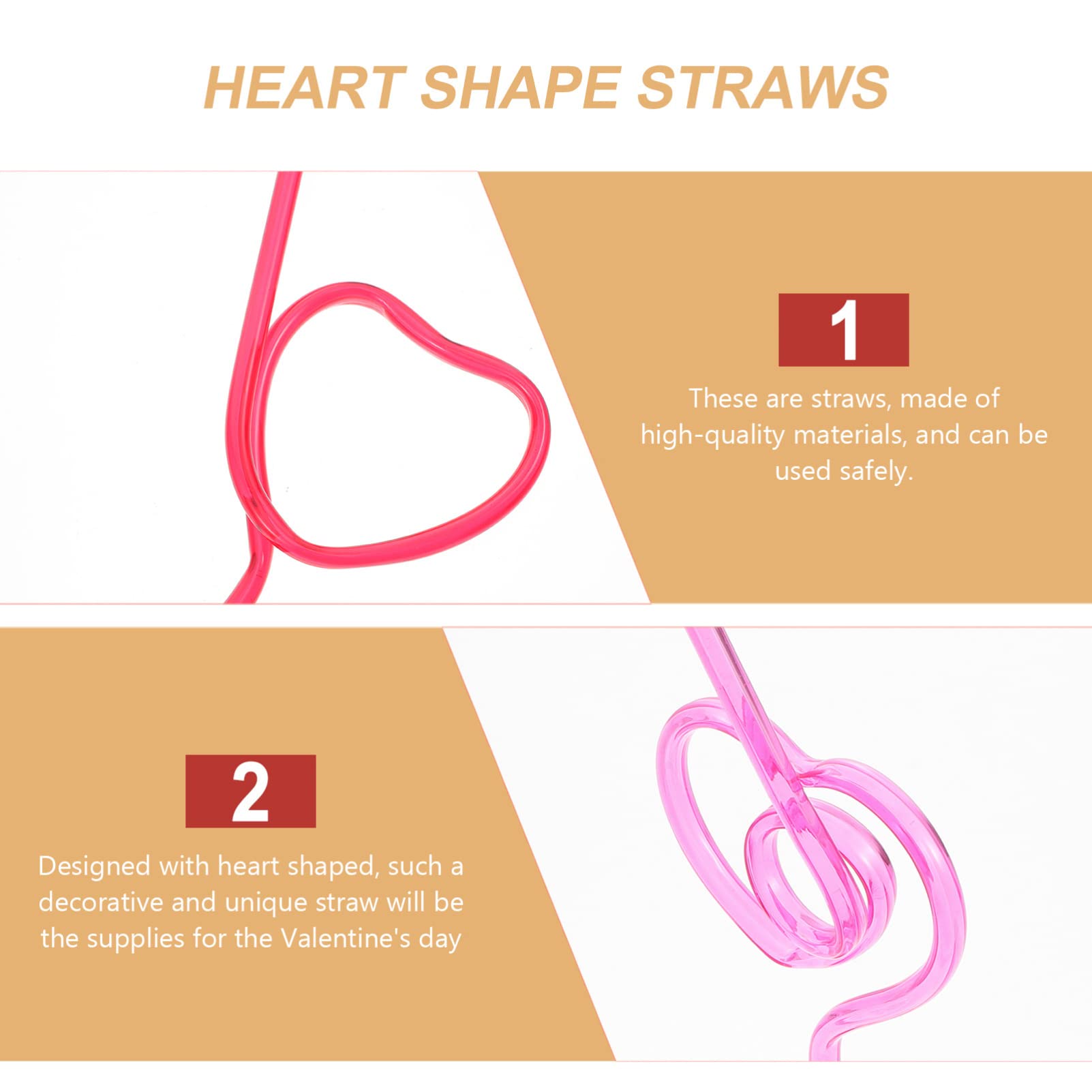 DOITOOL 40pcs Heart Shaped Valentine's Day Straws - Decorative Bendable Drinking Straws for Juice, Coffee, Tea, Beverages - Perfect for Anniversaries, Parties, Weddings & Romantic Celebrations
