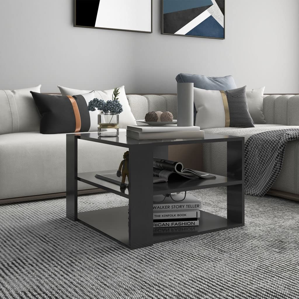 FAMIROSA Gray Coffee Table 24x24x16