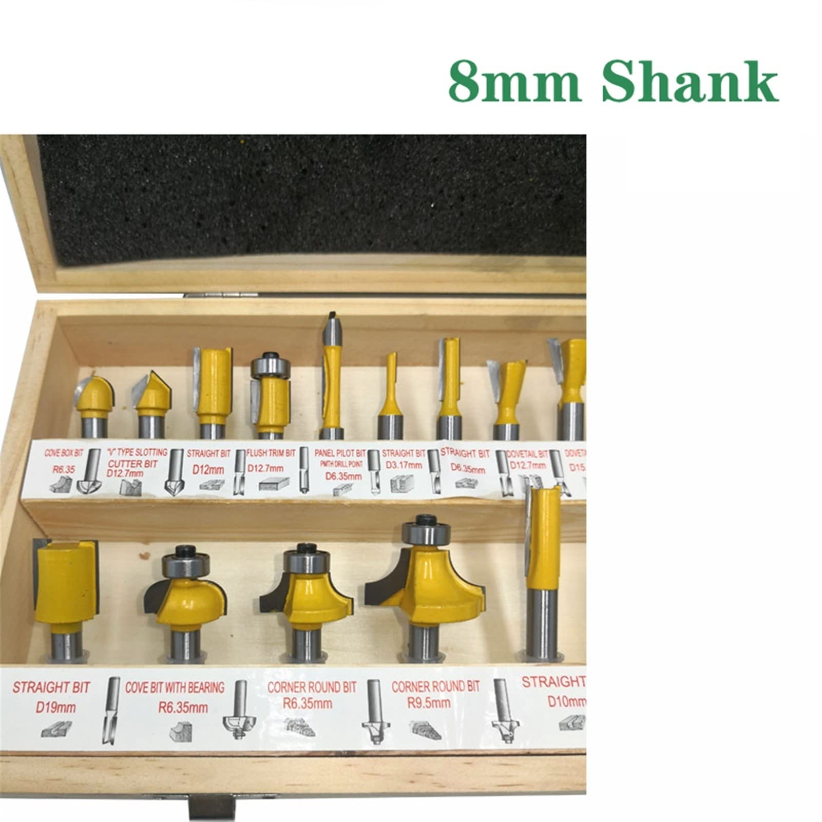 KIRANDY 24Pcs Router Bit Set - Premium Woodworking Router Bits for Flush Trimming, Straight Cutting, Chamfering & Engraving - 8mm Shank Milling Cutter for Wood - Perfect for DIY Projects, Furniture Making & Cabinet Work