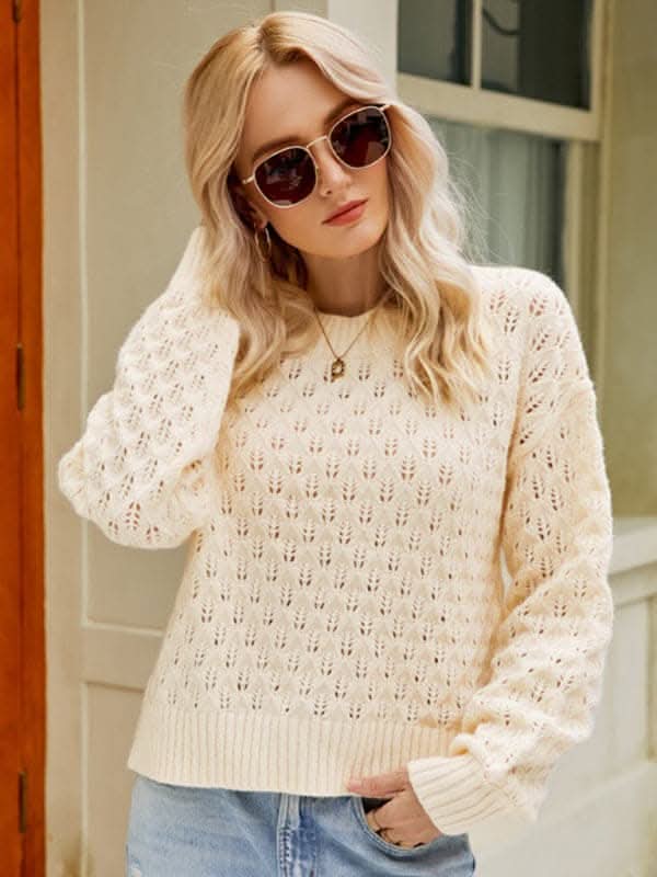 Stylish Loose Fit Pullover Sweater for Women - Cozy Casual Knit Top for Fall & Winter | Perfect for Layering, Outdoors & Everyday Wear
