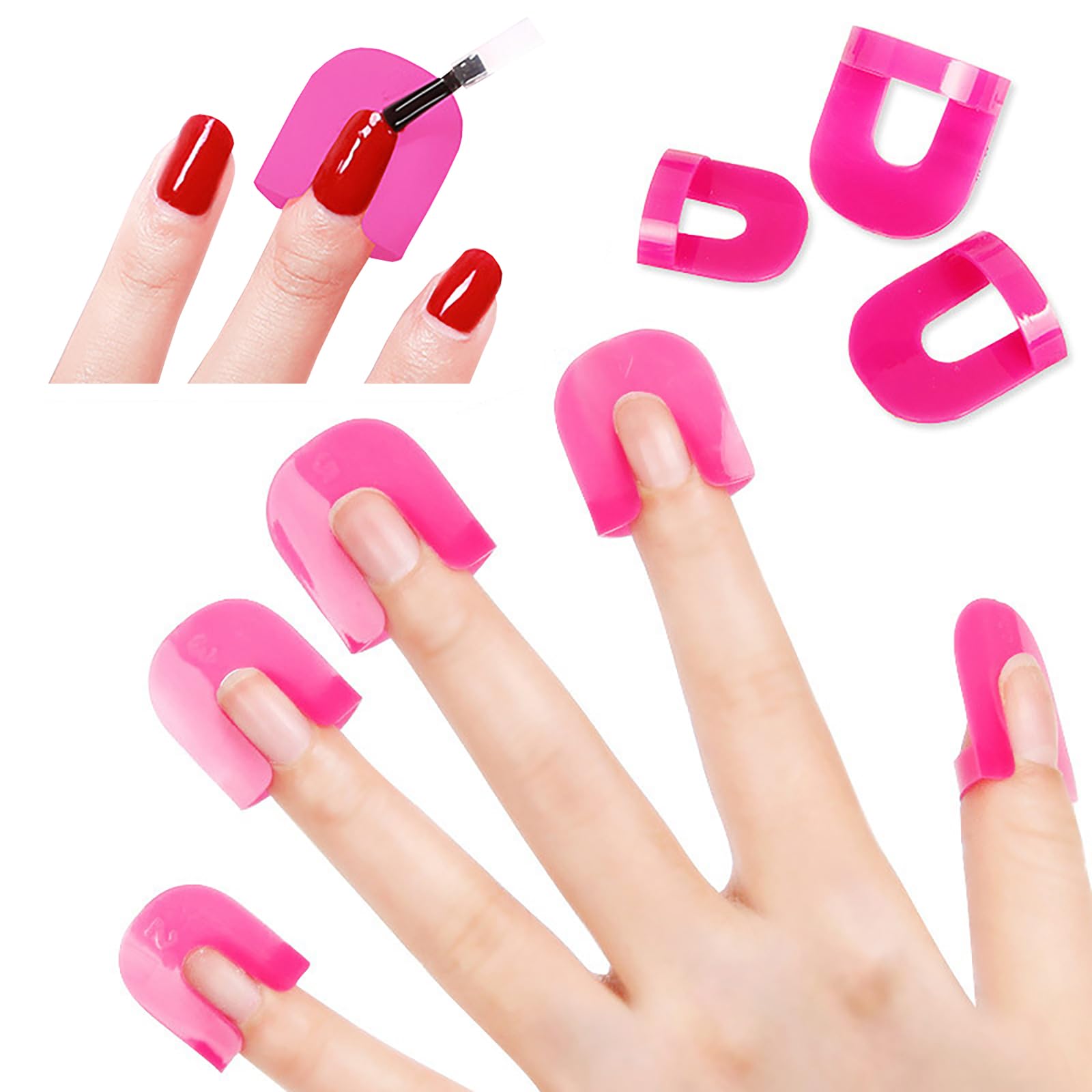 26PCS Reusable Nail Polish Protector Guards - 10 Sizes Soft Plastic Finger Shields for Cuticle Protection | Spill-Proof Manicure Tools for French Stamping & Nail Art | Perfect for Home Salon & DIY Manicures