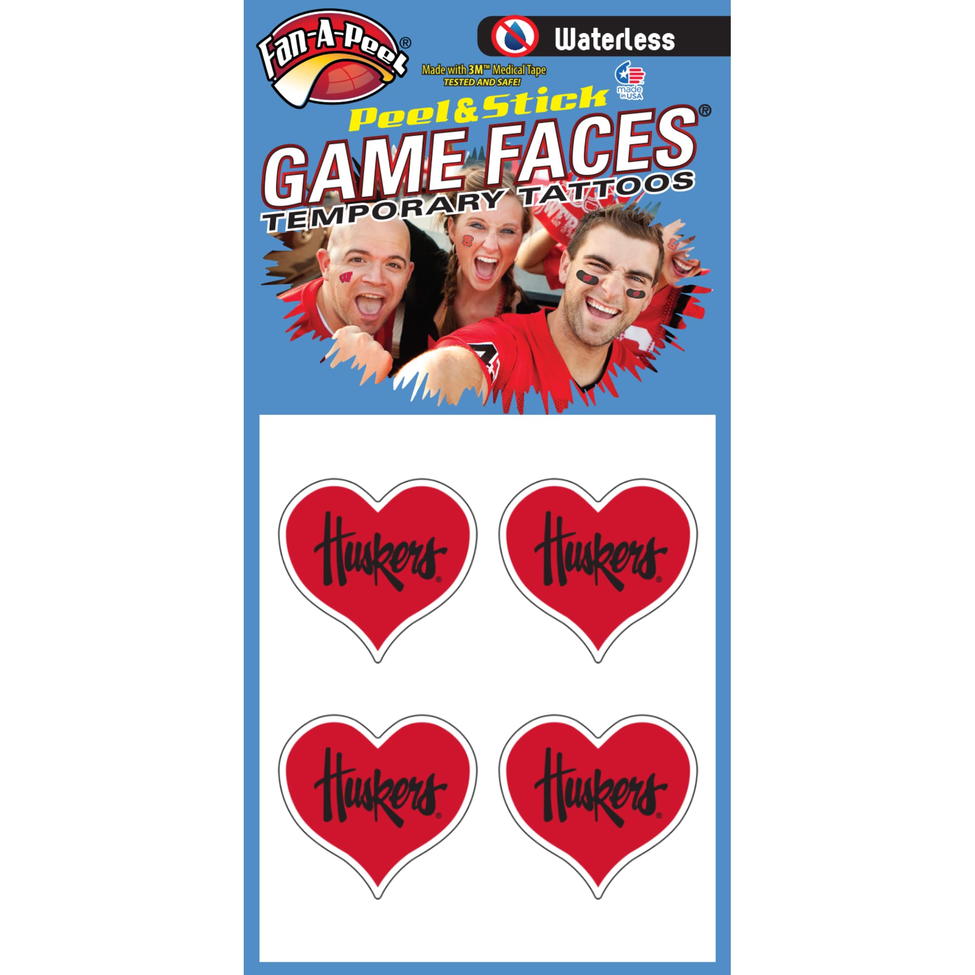 Hypoallergenic Waterproof Temporary Tattoos - Peel & Stick Fake Tattoos for Kids & Adults - Nebraska Licensed Designs - Perfect for Parties, Halloween & Costume Events