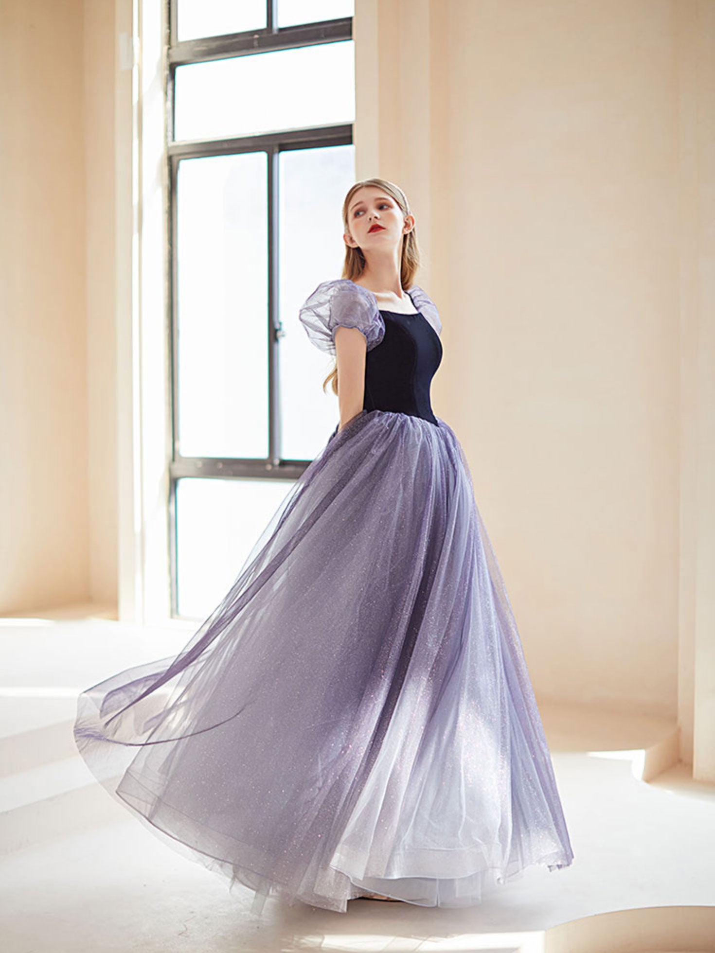 Elegant Purple A-Line Tulle Long Prom Dress for Women - Formal Evening Gown for Homecoming, Ball, Wedding & Special Occasions