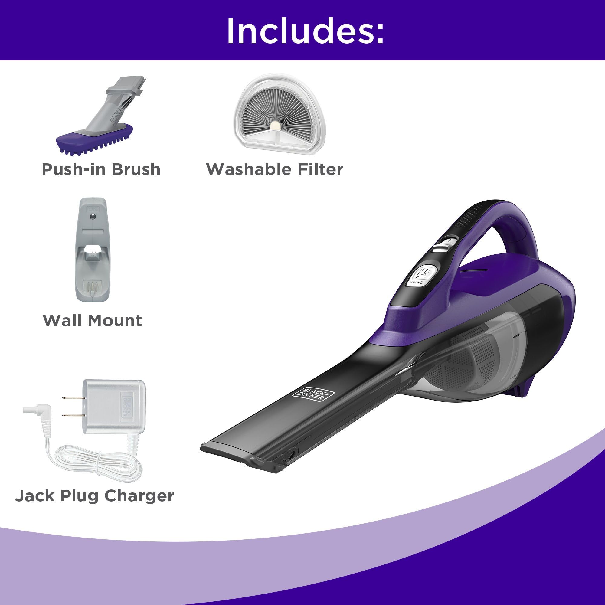 BLACK+DECKER Dustbuster Furbuster AdvancedClean Cordless Pet Handheld Vacuum - Powerful Suction for Pet Hair, Home & Car Cleaning (HLVA325JP07) | Perfect for Carpets, Upholstery & Car Interiors