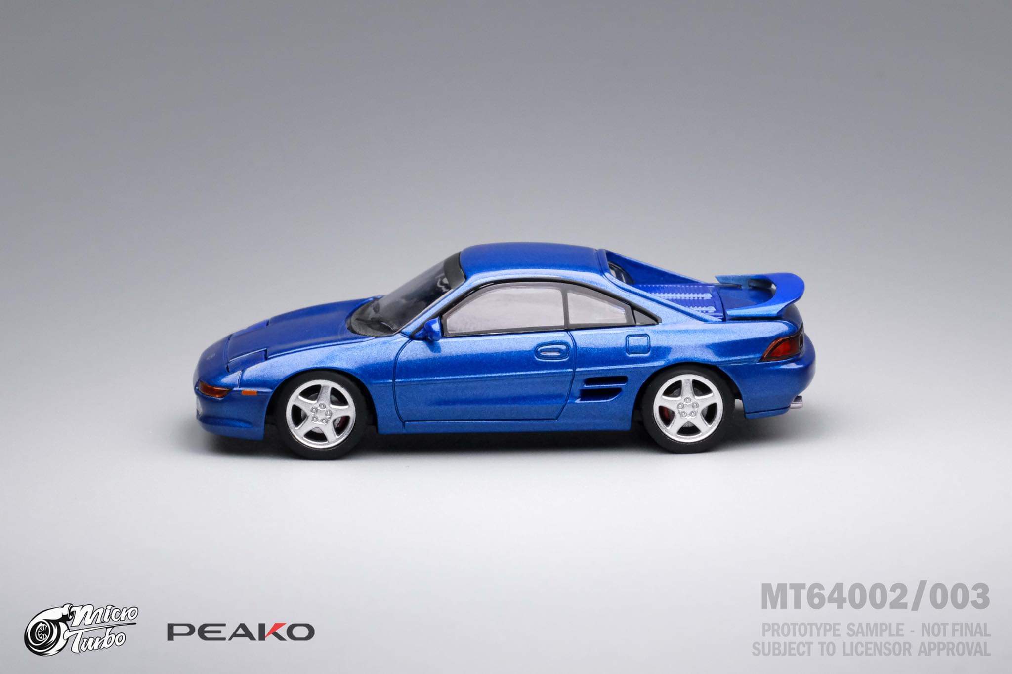 Peako Models 1:64 Scale Toyota MR2 SW20 1996 Diecast Car - Purple Blue Mica Metallic Finish with Pop-Up Headlights | Collectible Miniature Toy for Display, Gift, or Racing Enthusiasts