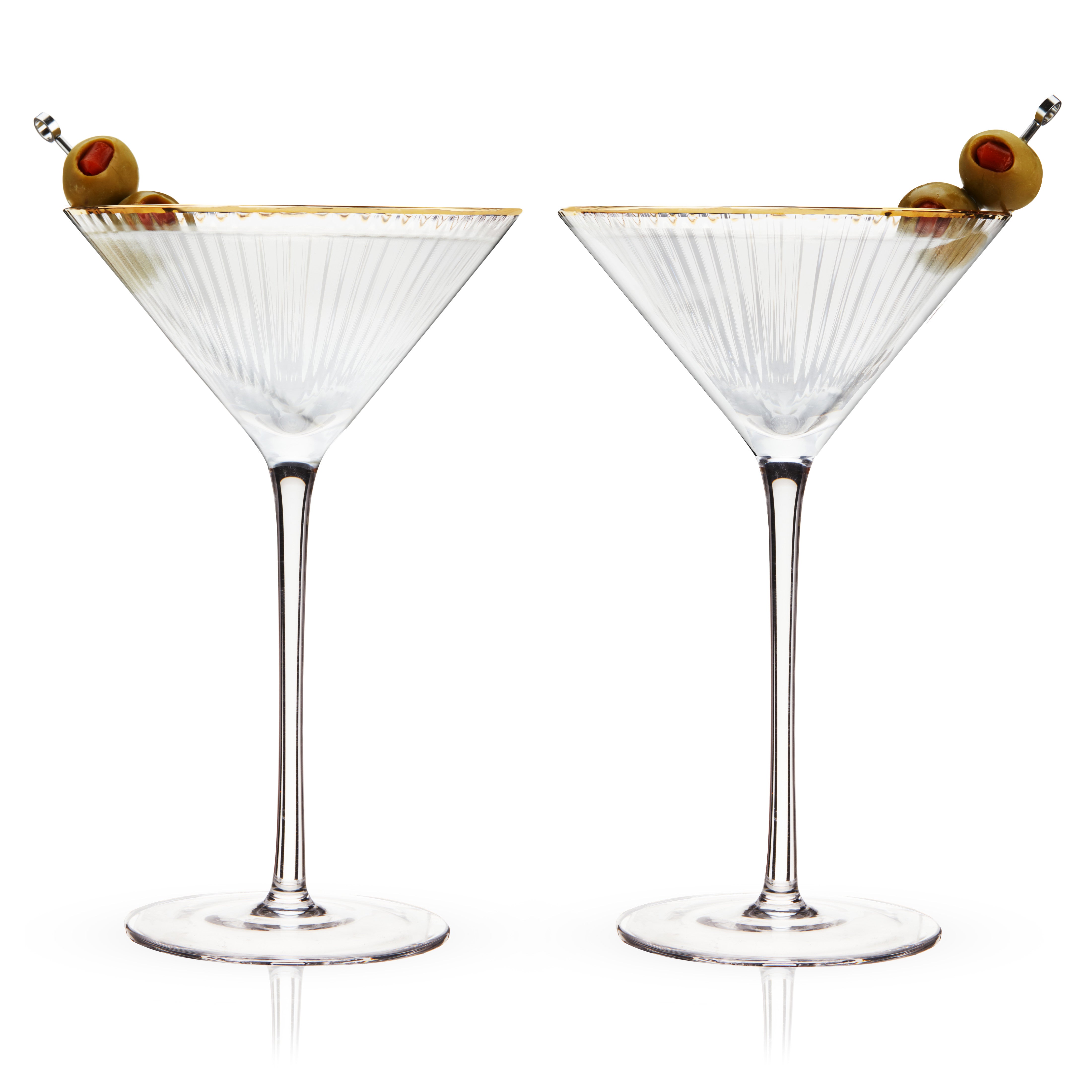 Premium Meridian Crystal Martini Glasses Set of 2 - Elegant Stemware for Cocktails, Parties & Home Bar Decor - Perfect for Entertaining, Wedding Gifts & Special Occasions