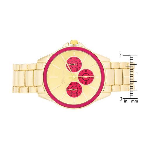 Luxury Chrono Gold Metal Watch for Men - Waterproof Stainless Steel Analog Wristwatch - Perfect for Business, Casual & Formal Occasions
