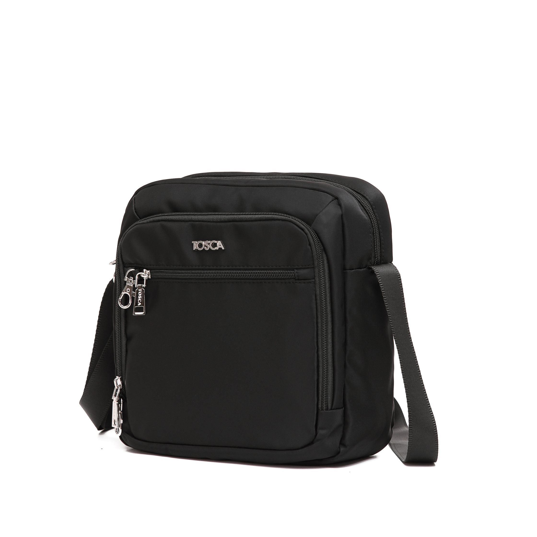 Tosca TCA94 Anti-Theft Square Shoulder Bag - Secure RFID Blocking Crossbody Purse for Women, Travel & Commuting (Black)
