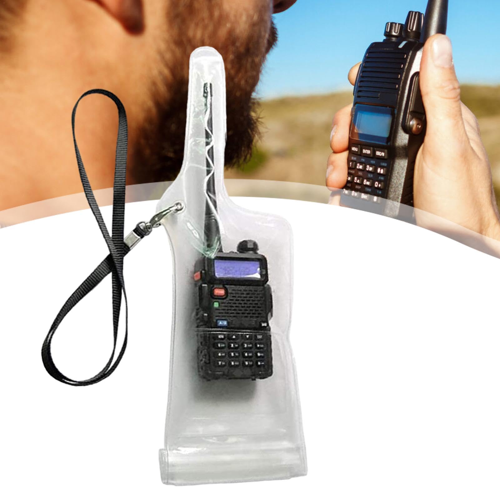 Waterproof Walkie Talkie Case - Heavy Duty Two Way Radio Rainproof Bag with Lanyard Strap | Weatherproof Radio Enclosure & Carry Holster for Outdoor, Construction, Hiking, Camping and Emergency Use