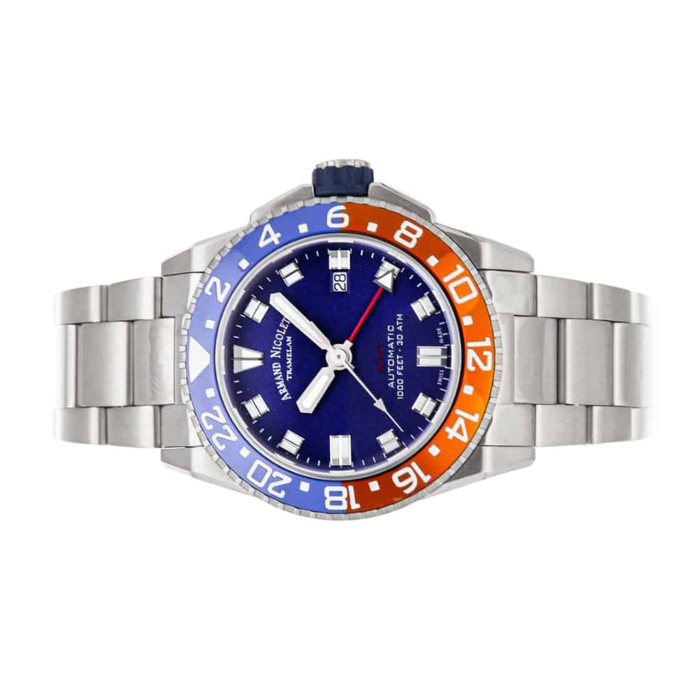 Armand Nicolet A486BGU BU MA4480AA Men's Luxury Watch with Blue Silicone Strap - Perfect for Business, Casual & Formal Occasions