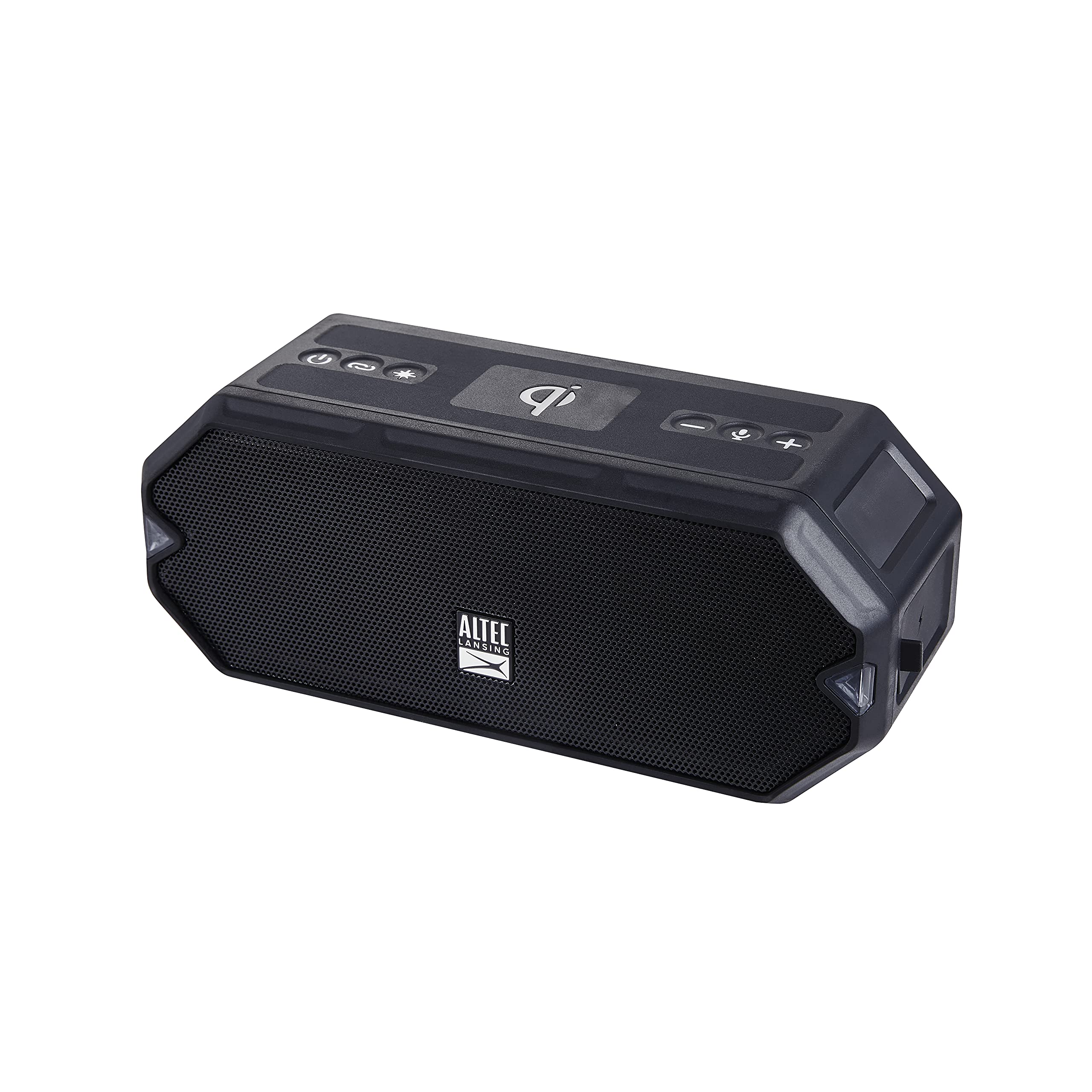 Altec Lansing HydraBlast Wireless Bluetooth Speaker - IP67 Waterproof, 20H Playtime, USB-C Rechargeable with Built-in Phone Charger & LED Lights - Perfect for Outdoor Parties, Beach, Pool & Camping (Black)
