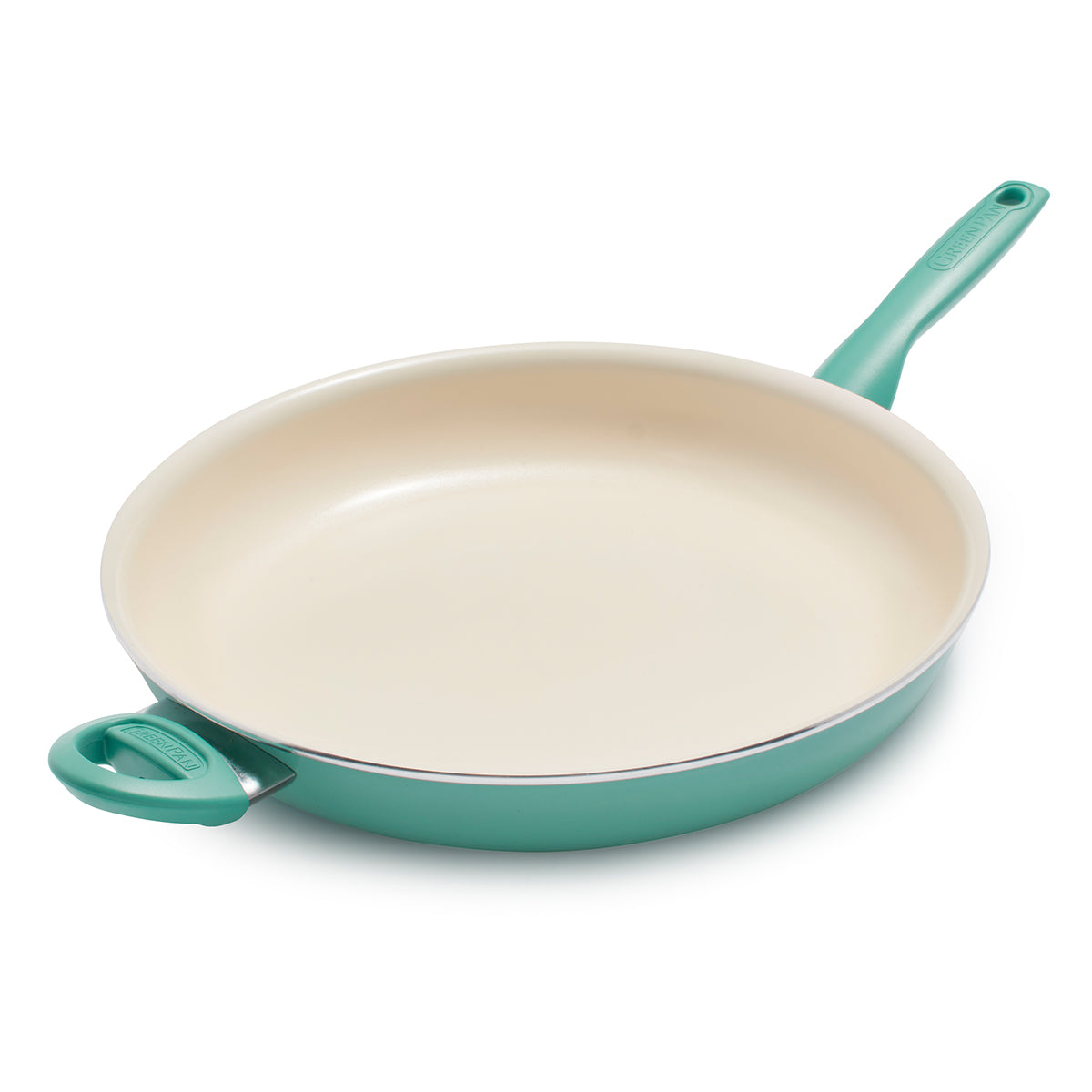 Rio Ceramic Nonstick 13.5-Inch Frying Pan - Turquoise Blue | PFOA-Free, Dishwasher Safe | Perfect for Sautéing, Frying & Cooking Eggs